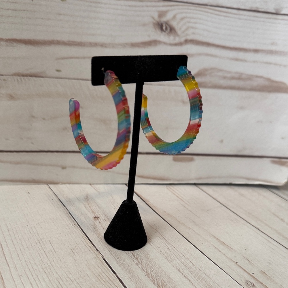 Colorful Striped Hoop Earrings